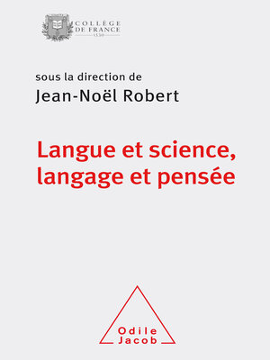 cover image of Langue et science, langage et pensée